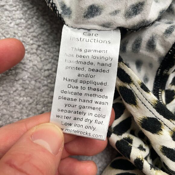 Motel Leopard Unitard Romper Womens Small Brown Black Animal Sleeveless Backless - Picture 6 of 10